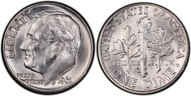 1961-D 10C MS66