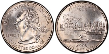2005-P 25C Minnesota Extra Tree DDR-012 MS66