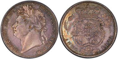 1820 1/2 Cr S-3807 Reeded Edge PR65