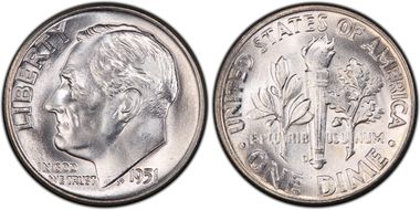 1951-D/D 10C RPM, FS-501 MS67FB