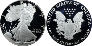 1986-S $1 Silver Eagle PR69DCAM
