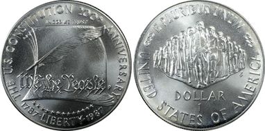 1987-P $1 Constitution MS69