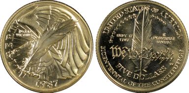 1987-W $5 Constitution MS69