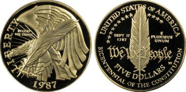1987-W $5 Constitution PR69DCAM