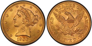 1900 $5 MS64