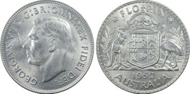 1952(m) Florin KM-48  Ag MS62