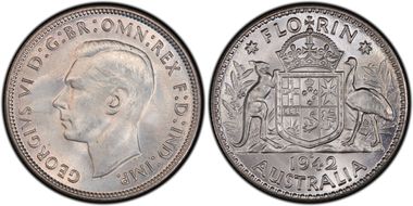 1942-S Florin KM-40  Ag MS65