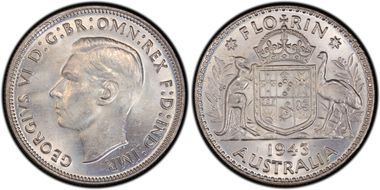 1943(m) Florin KM-40  Ag MS64