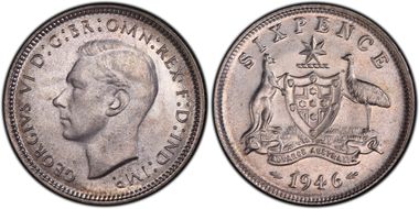 1946(m) 6D KM-38a  Ag MS66