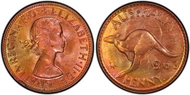 1963 Y. (p) 1D KM-56 MS64RB