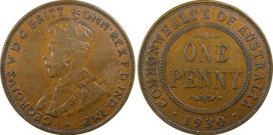 1930 (m) 1D Indian obverse XF40BN