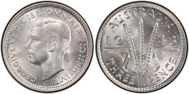 1943-D 3D KM-37  Ag MS64