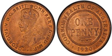 1920 1D No dots MS64+ RB