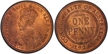 1924 1D English obverse MS64+ RB