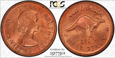 1962 Y. (p) 1/2D MS66RD