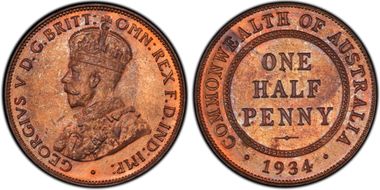 1934 1/2D MS64+ RB