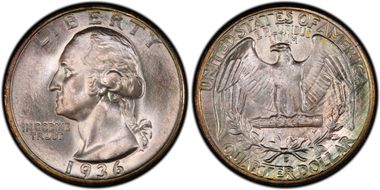 1936-D 25C MS67+