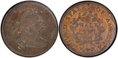 1804 1/2C C-6, Spiked Chin VF35BN