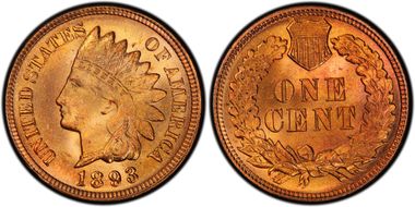 1893 1C MS66RD