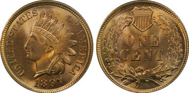 1897 1C MS66+ RD