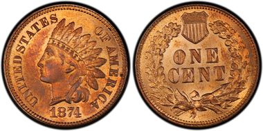 1874 1C MS65RD