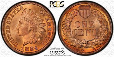1884 1C MS66+ RD