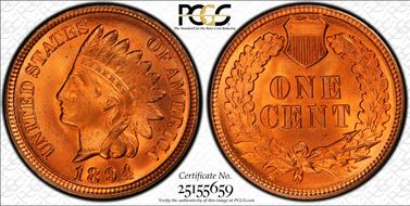 1894 1C MS66+ RD