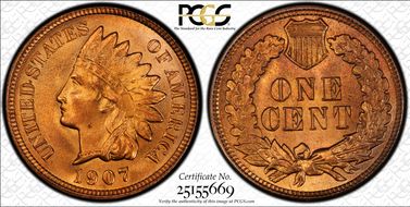 1907 1C MS66RD