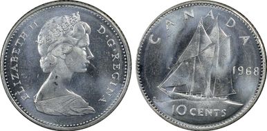 1968 10C Silver MS65
