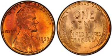 1953-S 1C MS65+ RB