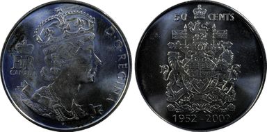 2002-P 50C Jubilee-Medallion Portrait PL65