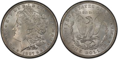 1897 $1 VAM 8 Doubled Stars MS64