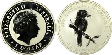 2005 $1 Kookaburra Ag MS70