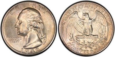 1942-D 25C Doubled Die Reverse MS65