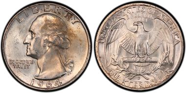 1964-D 25C Type C Reverse, FS-901 MS65