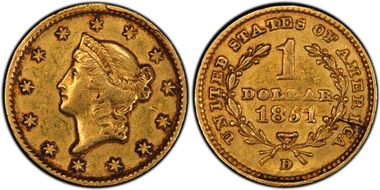 1851-D G$1 AU50