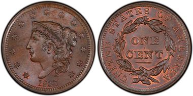 1837 1C Newcomb-10 MS65+ BN