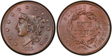 1835 1C N-14, Head of 1836 MS64BN