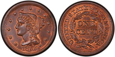 1855 1C N-9  Knob on Ear MS65RB