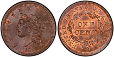 1839 1C N-3 Head of 1838 MS66BN