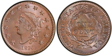 1830 1C N-2, Large Letters MS66BN