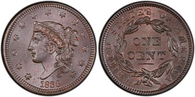 1838 1C N-1 MS65BN