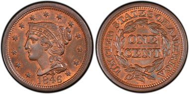 1846 1C N-12, Tall Date MS64RB