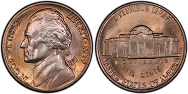 1939-D 5C Reverse of 1938 MS66FS