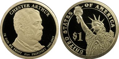 2012-S $1 Chester A. Arthur First Strike PR69DCAM