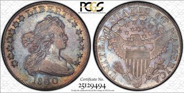 1800 $1 Dotted Date AU50