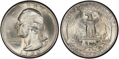 1950-S/D 25C MS66