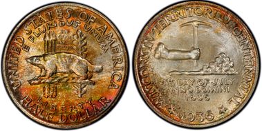 1936 50C Wisconsin MS67+
