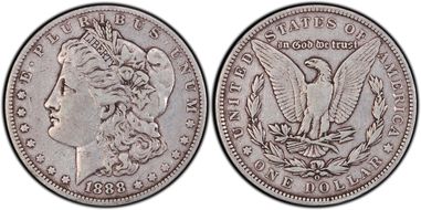 1888-O $1 VAM 7A, Shooting Star VF35