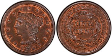 1846 1C N-11  Medium Date MS64+ BN